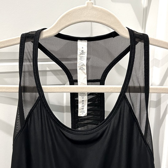 Lululemon Black Sheer Mesh Back Racerback Tank - Picture 2 of 5